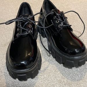 Black patent leather shoes